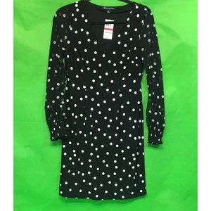 INC Smocked Dot-Print Dress